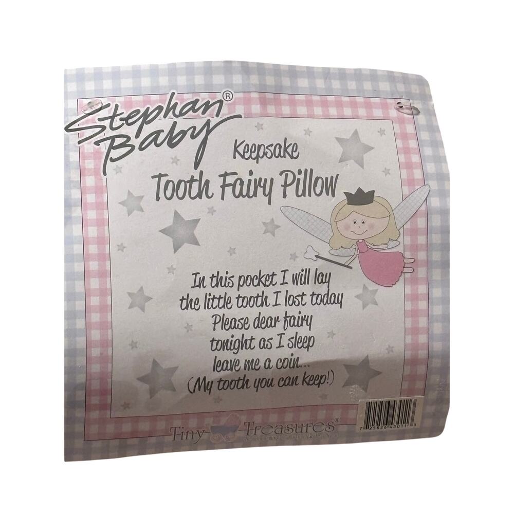STEPHAN BABY KEEPSAKE TOOTH FAIRY PILLOW 7”x7” UNISEX BOY GIRL NEW SO CUTE!!